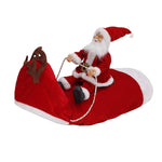 Dog Christmas clothes Santa Claus riding a deer